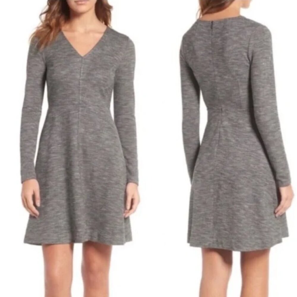 Madewell Bridgewalk Grey Long Sleeved A-line Dress - Size 4